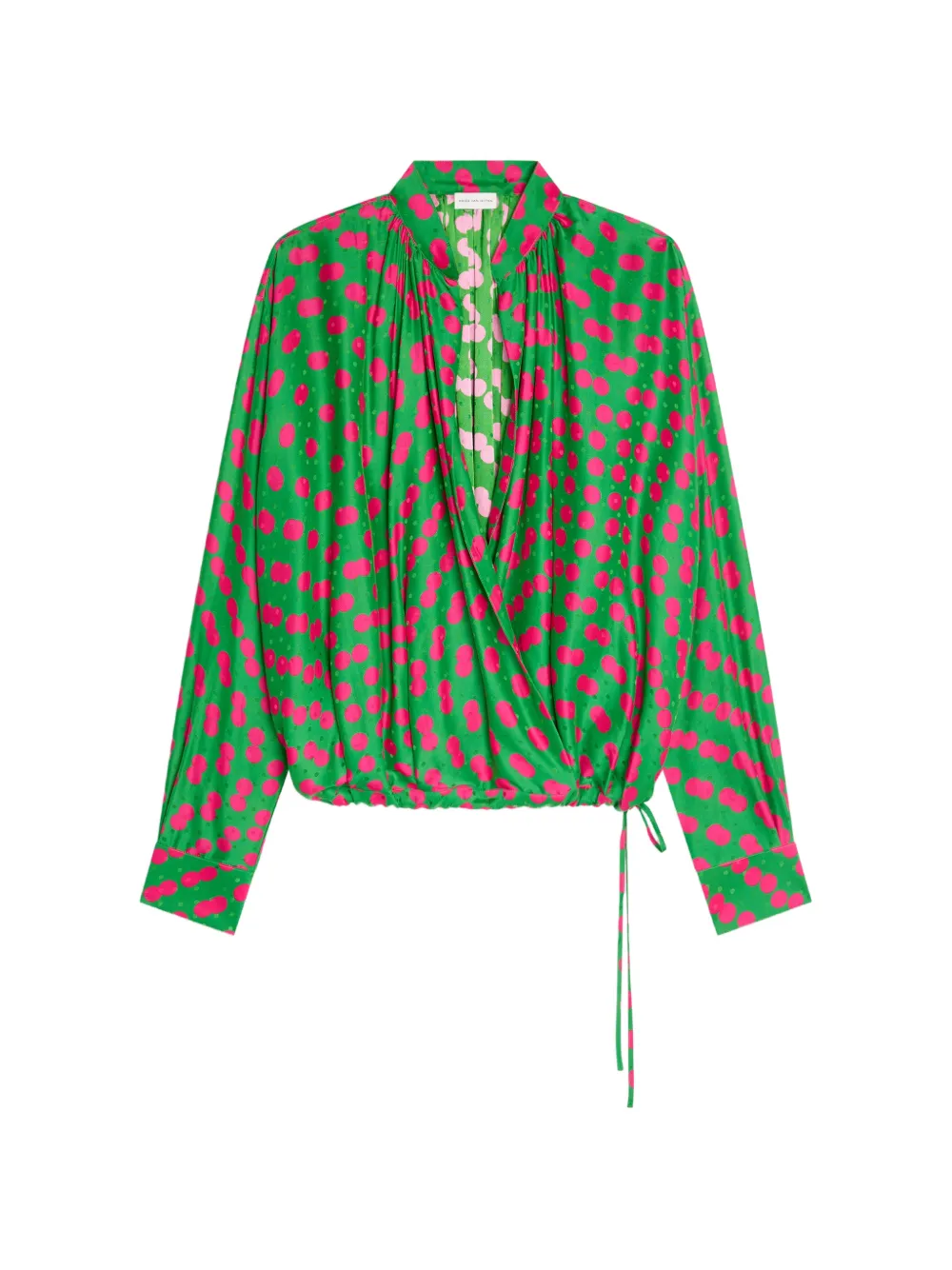 DRIES VAN NOTEN polka-dot wrap blouse - Verde