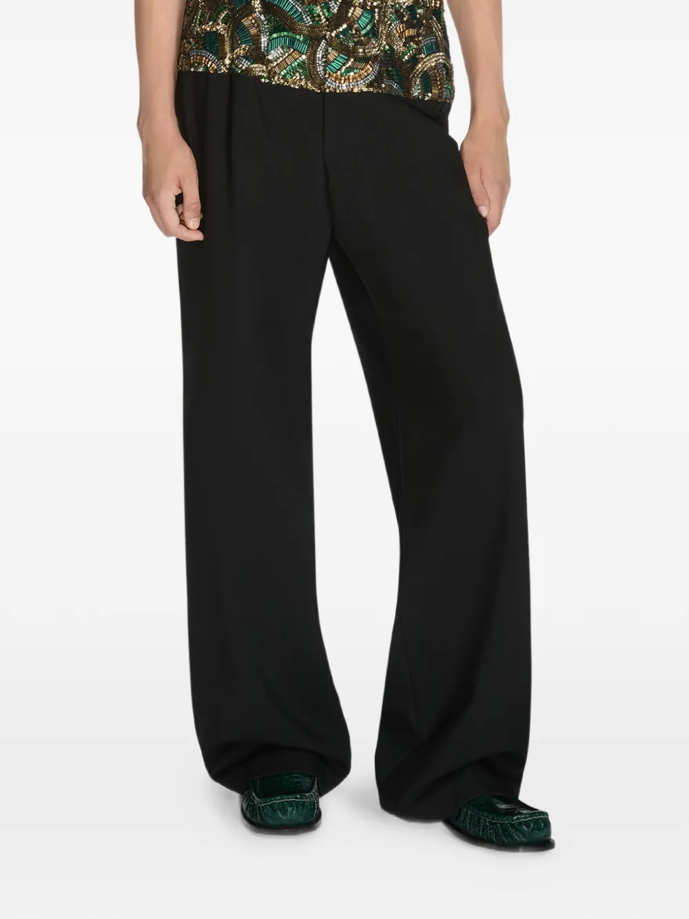 DRIES VAN NOTEN Broek met pailletten Zwart