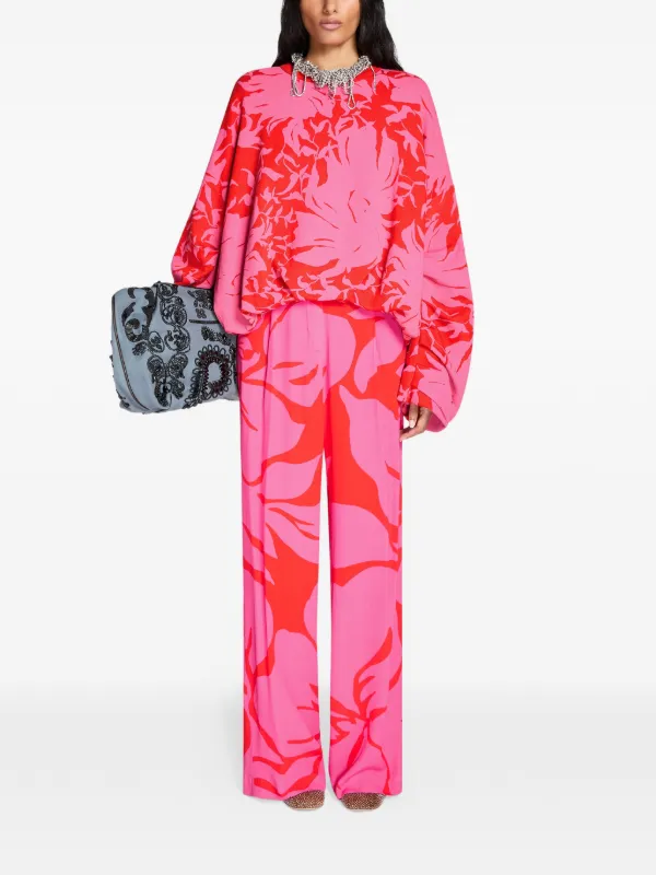 DRIES VAN NOTEN floral-print Sweatshirt | Pink | FARFETCH