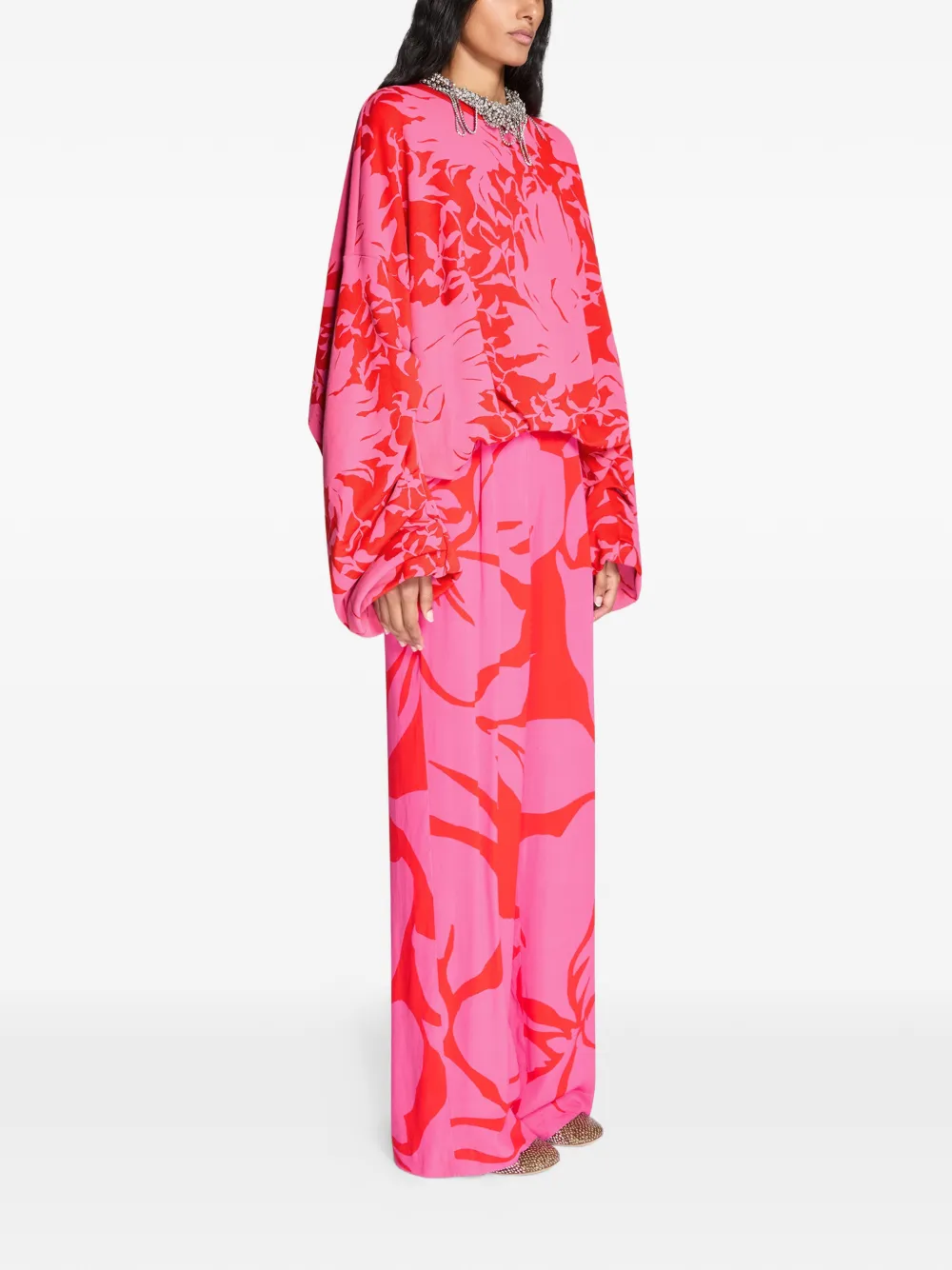  Dries Van Noten Floral-print Sweatshirt - Pink 