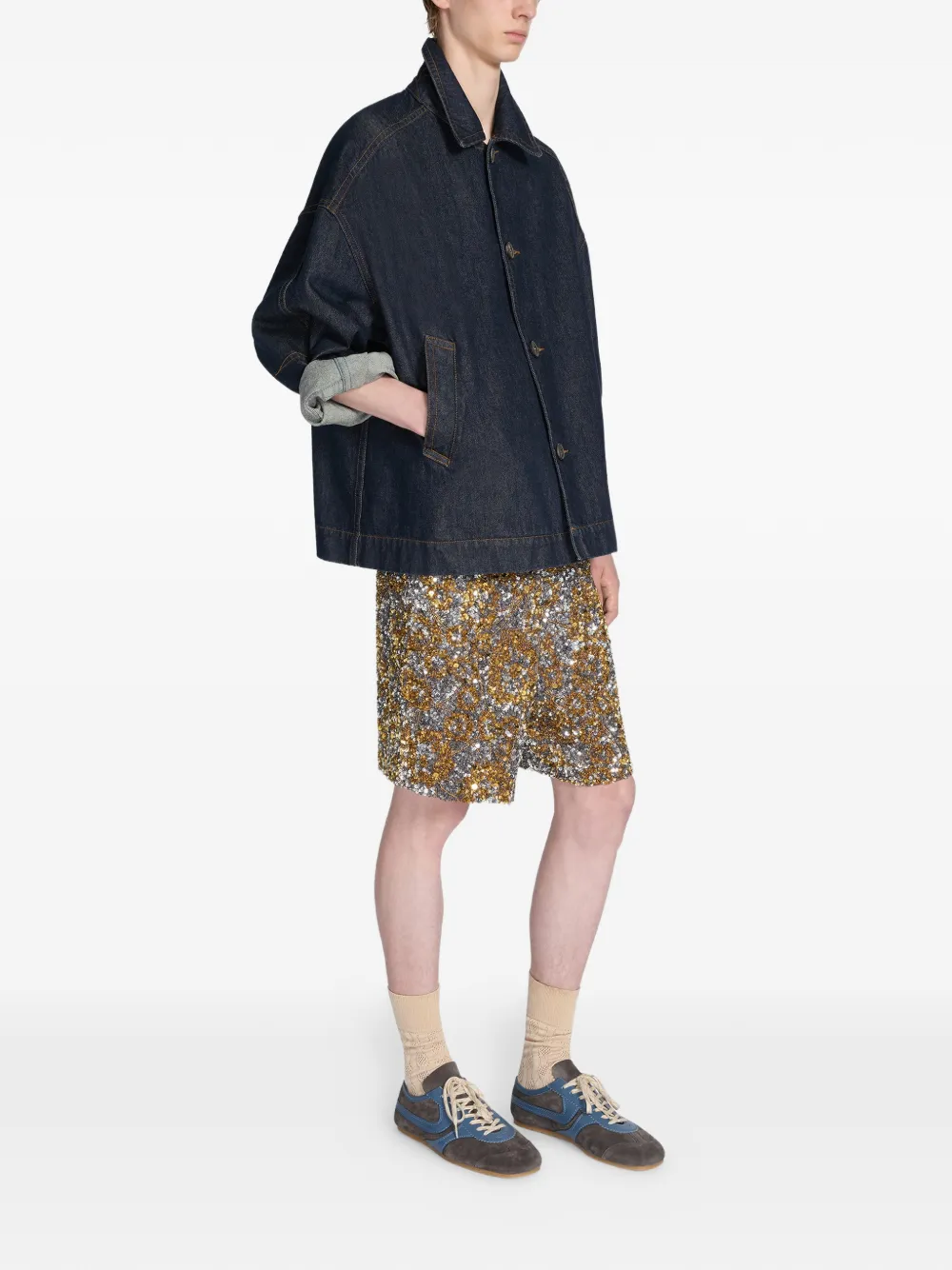  Dries Van Noten Buttoned Jacket - Blue 