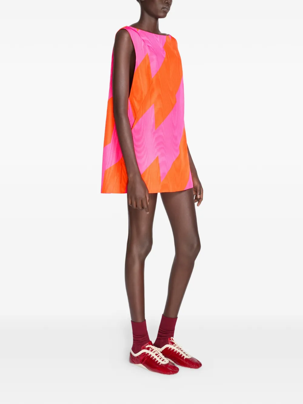  Dries Van Noten Zigzag Mini Dress - Pink 