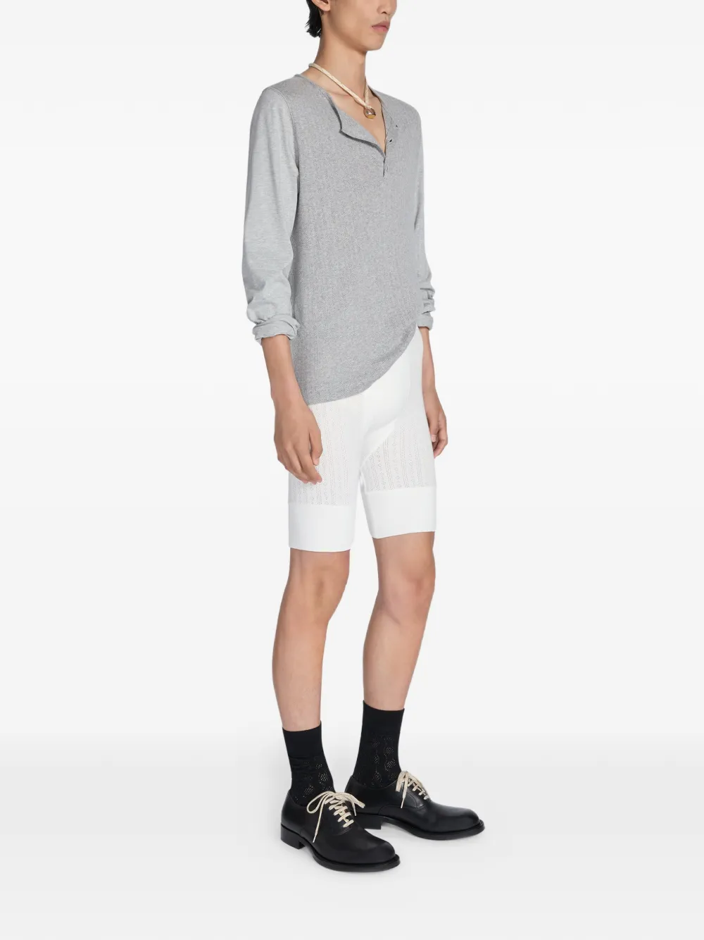  Dries Van Noten Button Ribbed T-shirt - Grey 