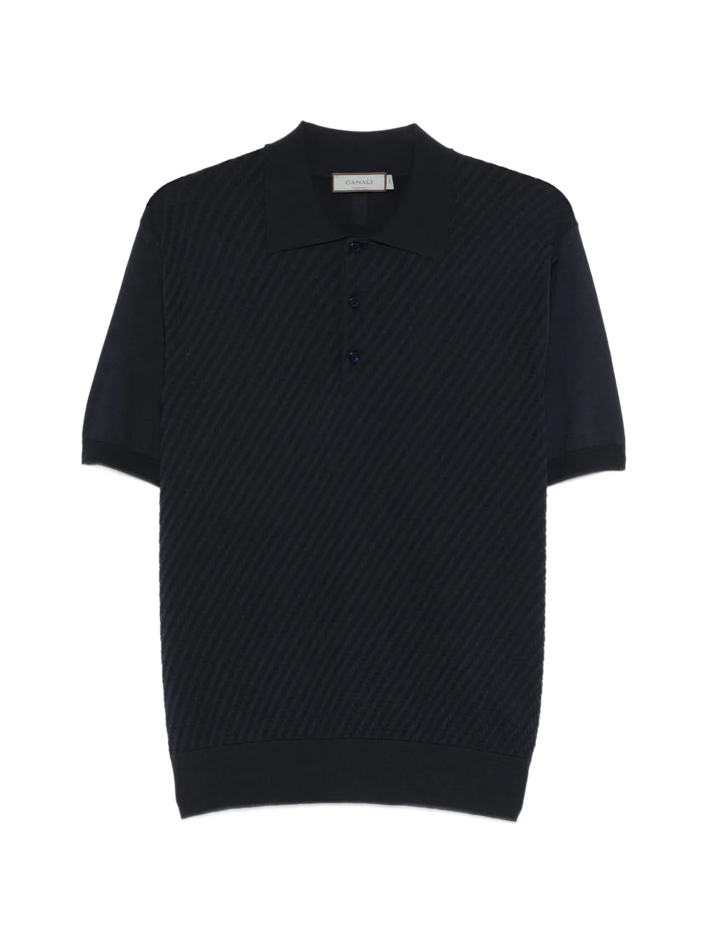 Canali textured polo shirt - Blu