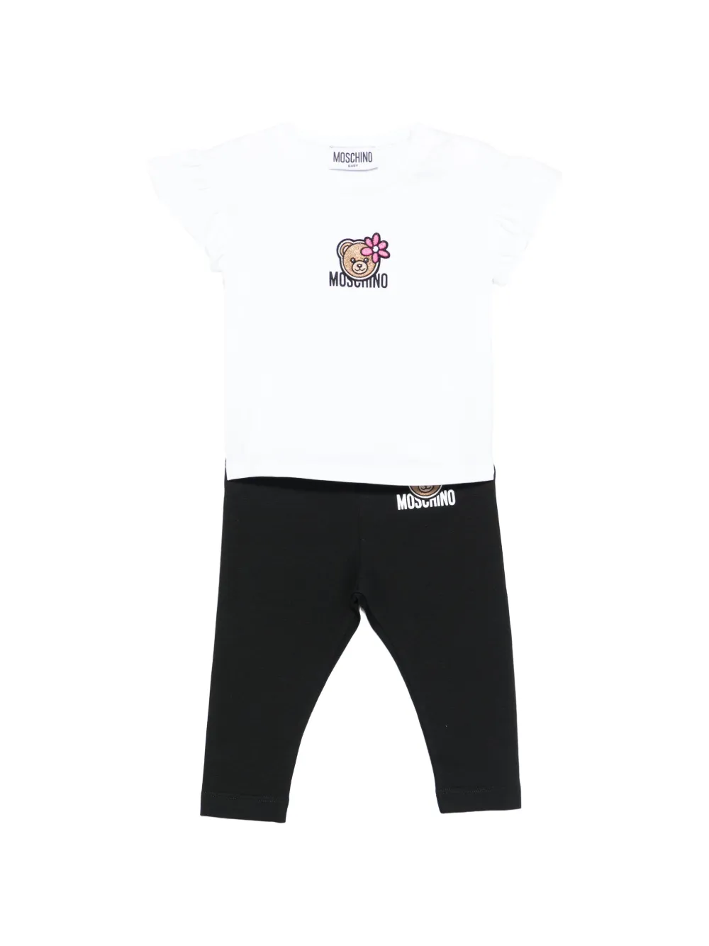 Moschino Kids ruffled bear tracksuit - Nero
