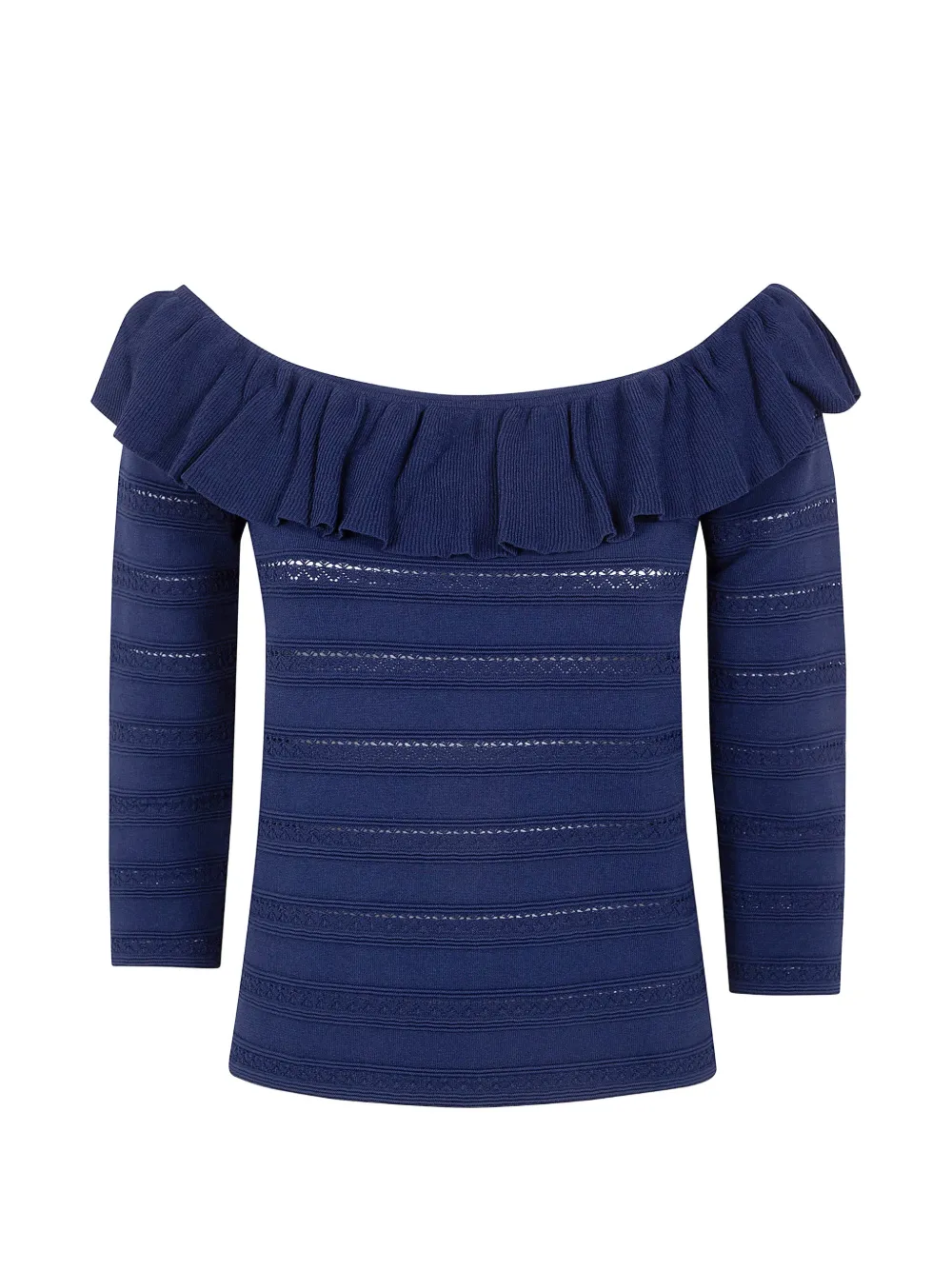 Blugirl ruffled off-shoulder sweater - Blau