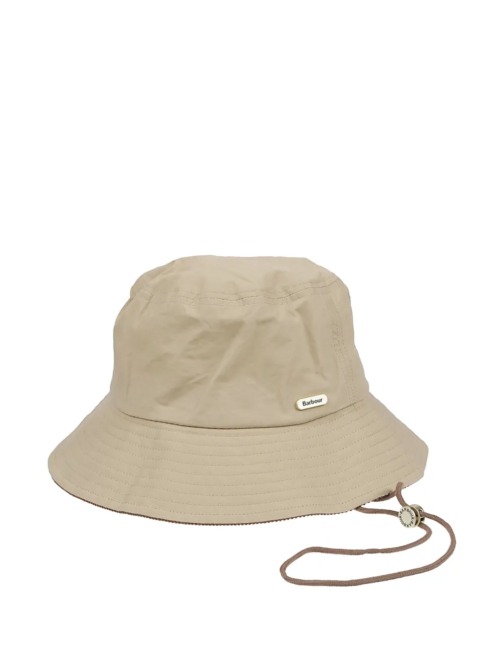 Barbour logo-plaque drawstring bucket hat - Nude