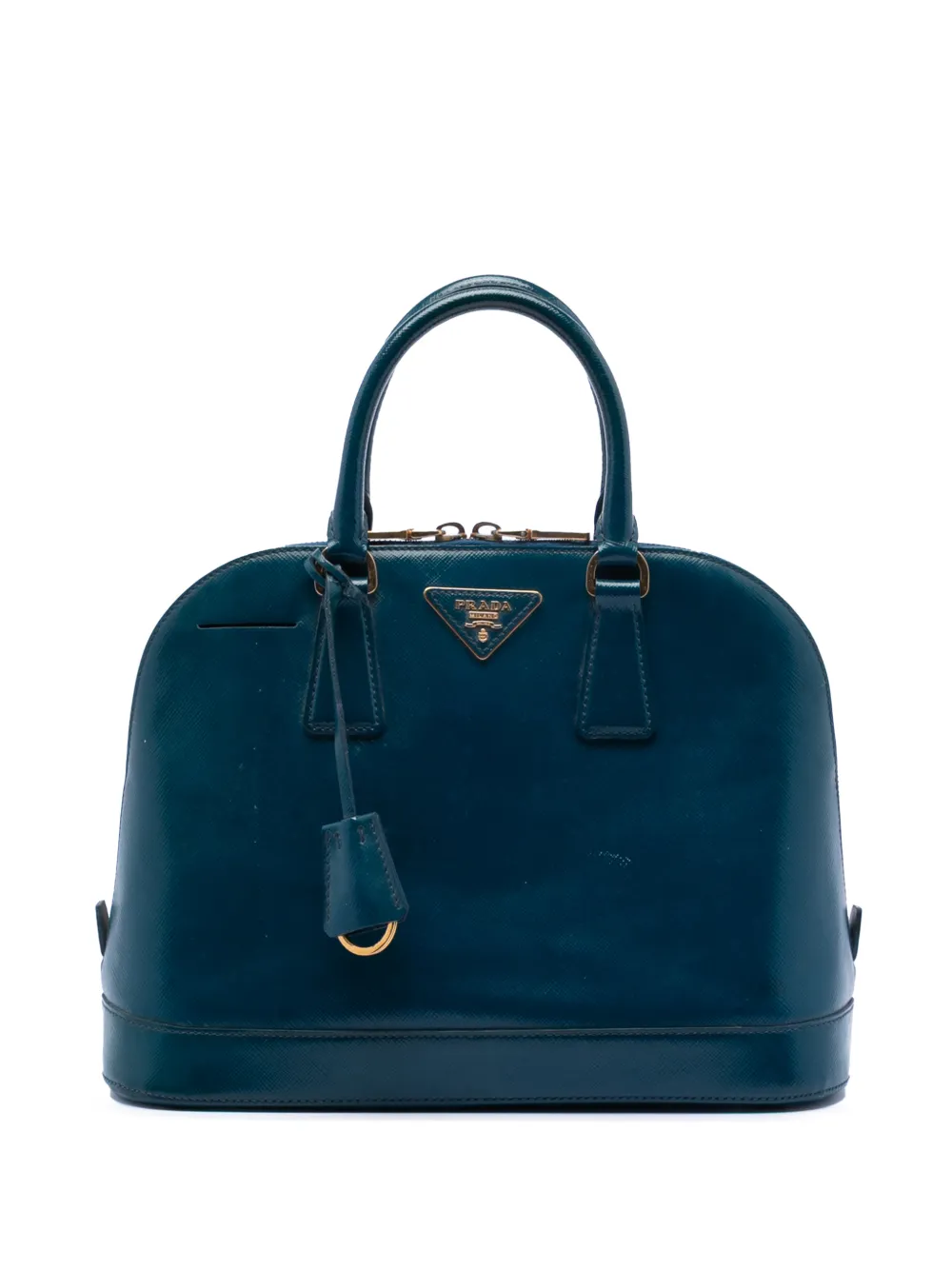 Prada Pre-Owned 2013-2025 Medium Saffiano Vernice Promenade satchel - Blu