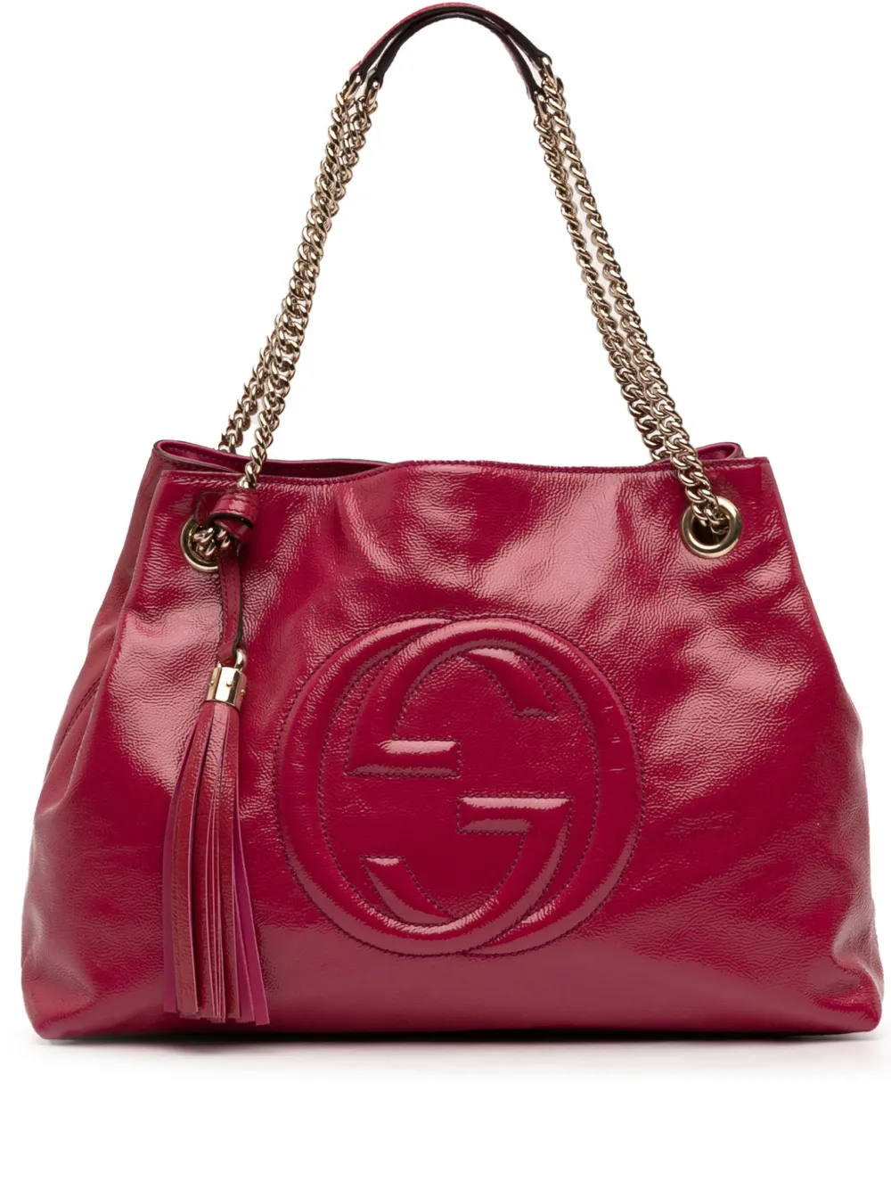 Gucci Pre-Owned 2016-2026 Medium Patent Soho Chain tote bag - Rosa