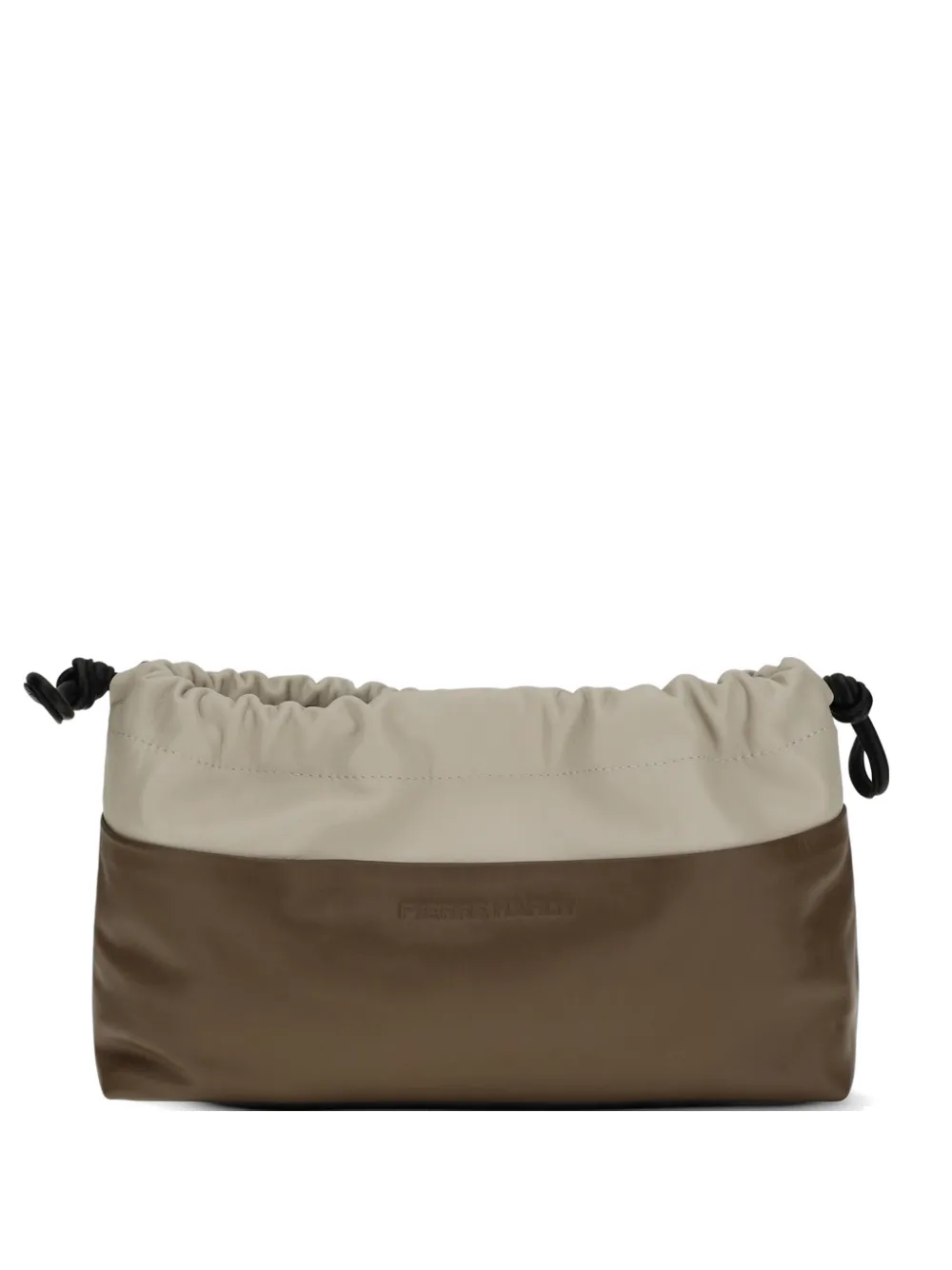 Pierre Hardy Twin drawstring-closure colour-block clutch bag - Marrone