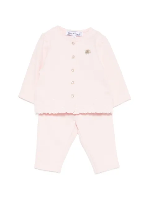 Tartine Et Chocolat floral-embroidered trousers set