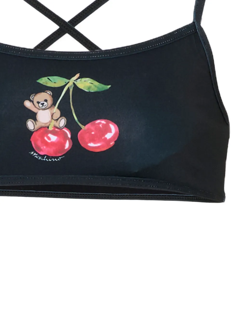 Moschino Kids Badpak met kersenprint en gekruist detail Zwart
