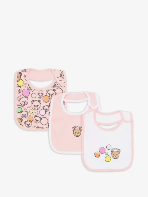 Moschino Kids teddy-bear bibs set (set of three)