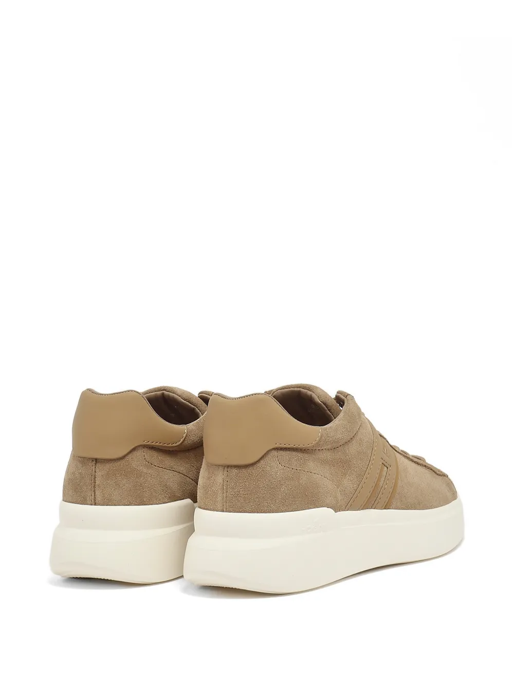 Hogan logo-patch suede sneakers Beige
