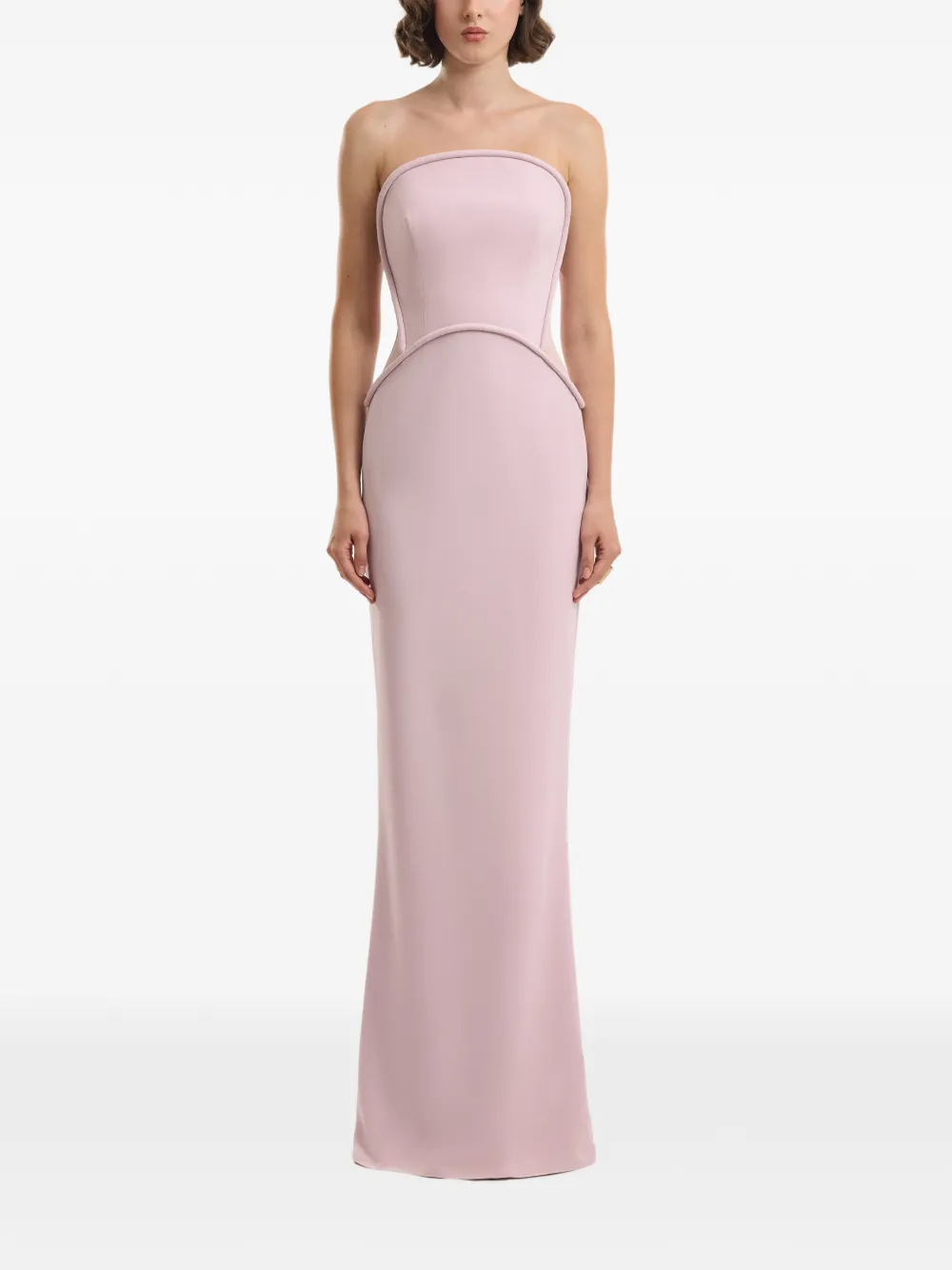 Gemy Maalouf Strapless maxi-jurk met korset-design Roze