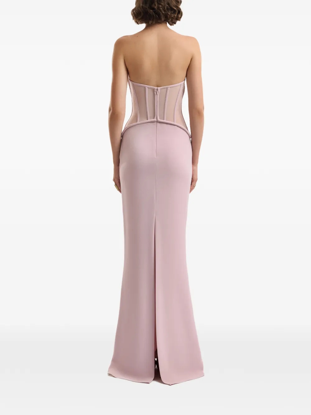 Gemy Maalouf Strapless maxi-jurk met korset-design Roze