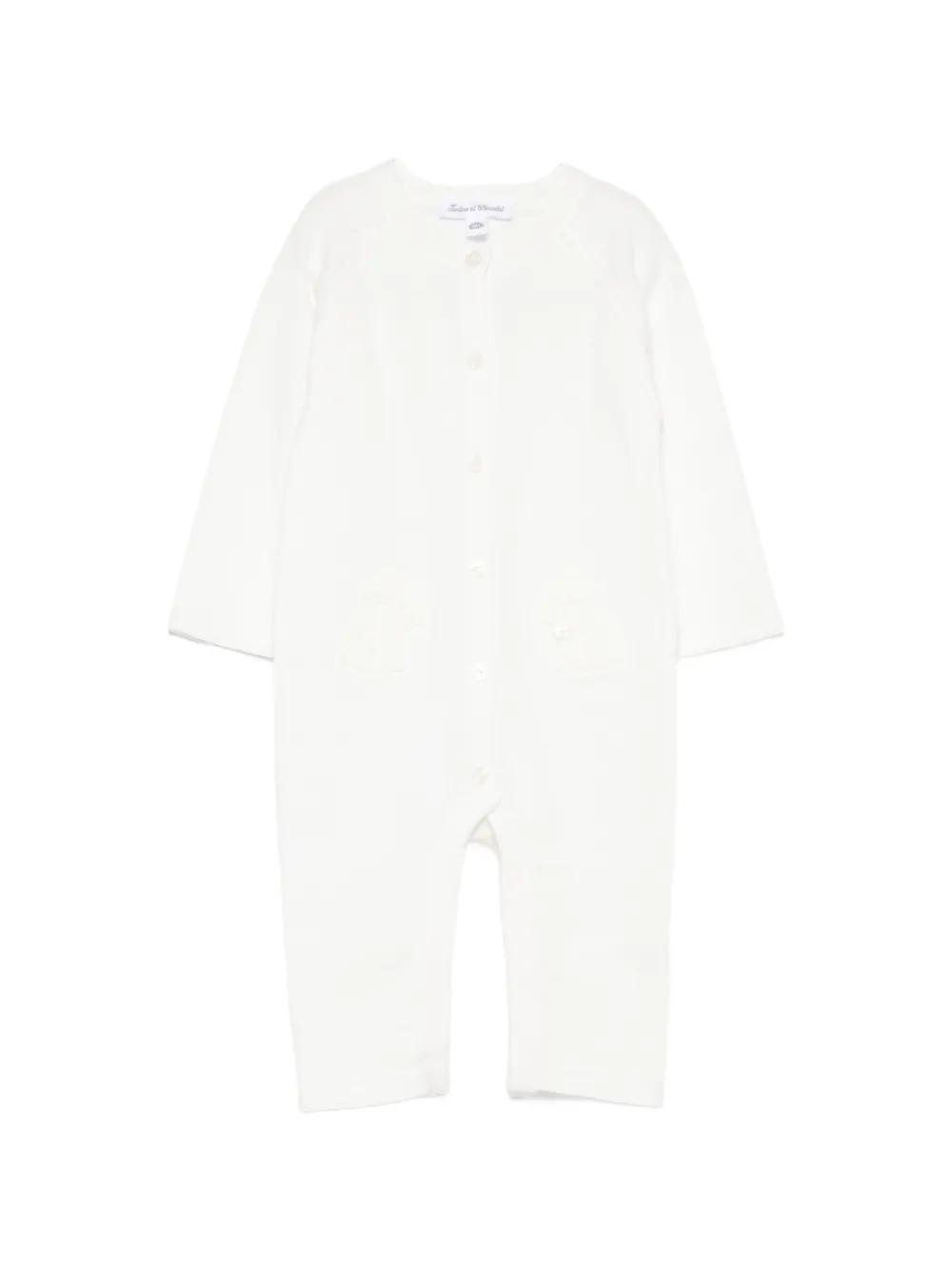 Tartine Et Chocolat bunny-embroidered rompers - Bianco