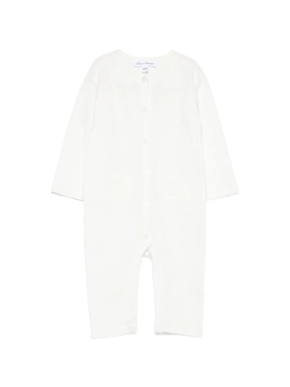 Tartine Et Chocolat bunny-embroidered rompers - Bianco