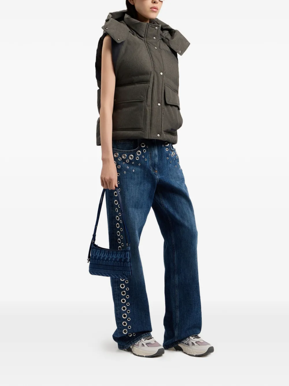 Palm Angels Giorgina schoudertas met logopatroon Blauw