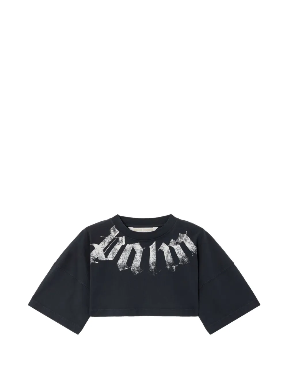 Palm Angels T-shirt crop con logo - Nero