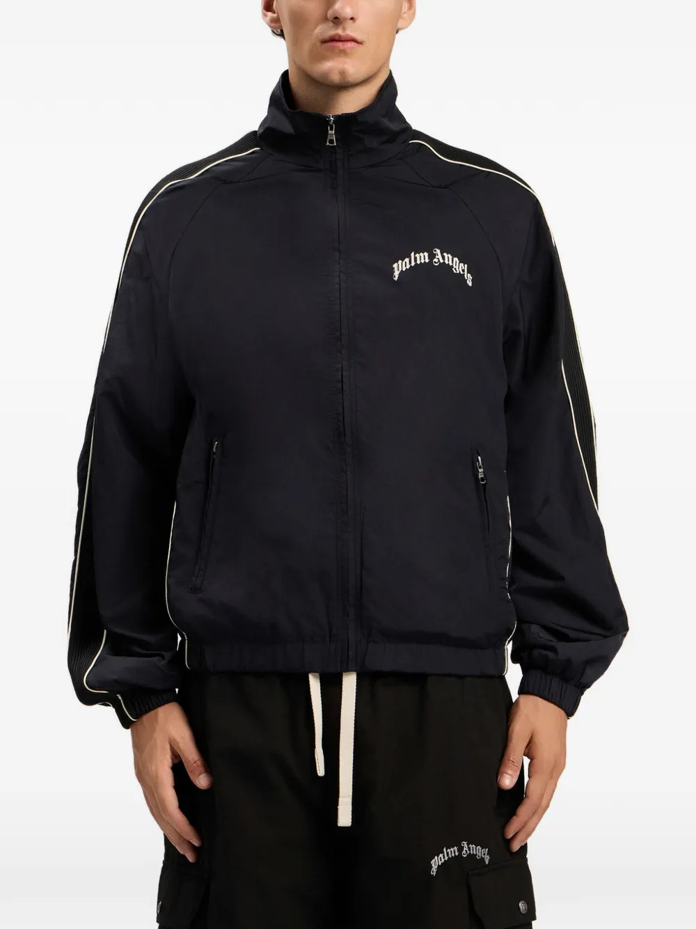 Palm Angels Gestreept windjack Zwart