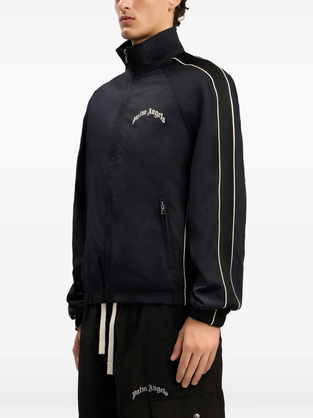 Palm Angels Gestreept windjack Zwart