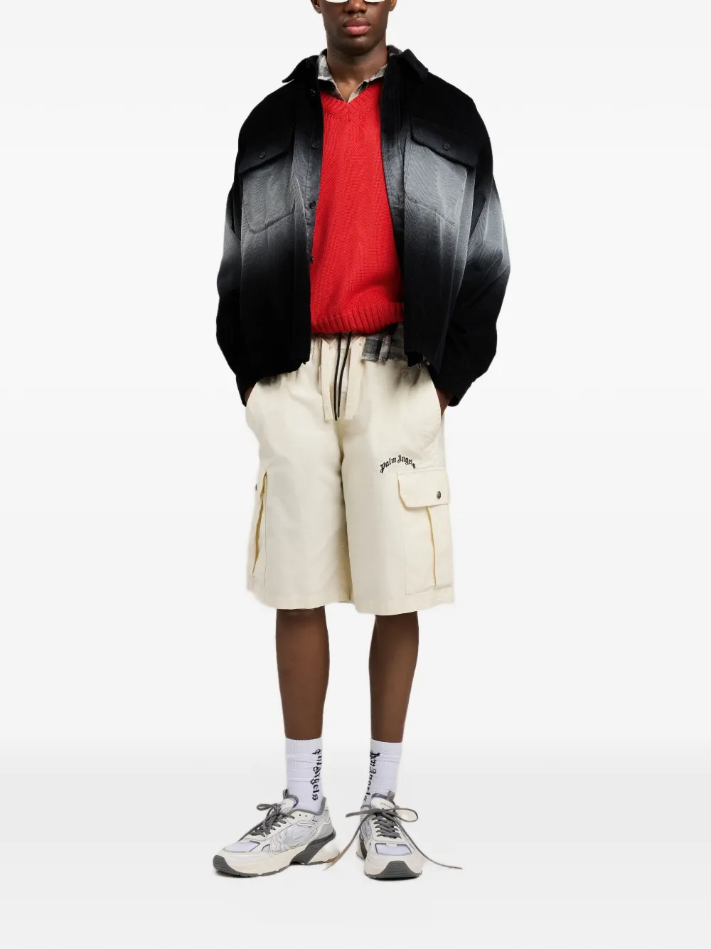 Palm Angels Shirtjack met kleurverloop Zwart