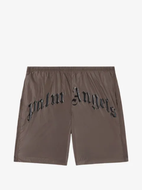 Palm Angels shorts de playa con logo curvo