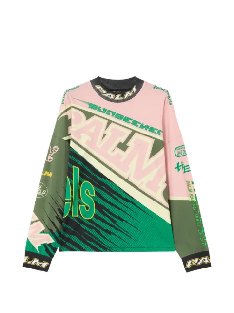 Palm Angels racing loose long-sleeved T-shirt