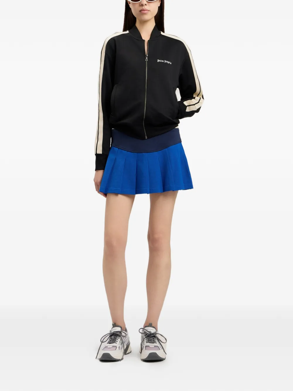 Palm Angels Logo Side-stripe Bomber Jacket - Black 