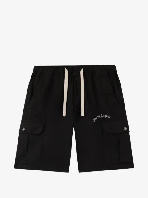 Palm Angels curved printed-logo cargo shorts