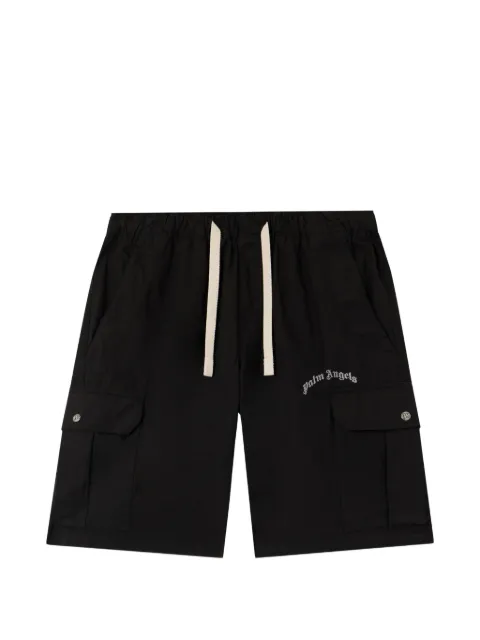 Palm Angels curved printed-logo cargo shorts