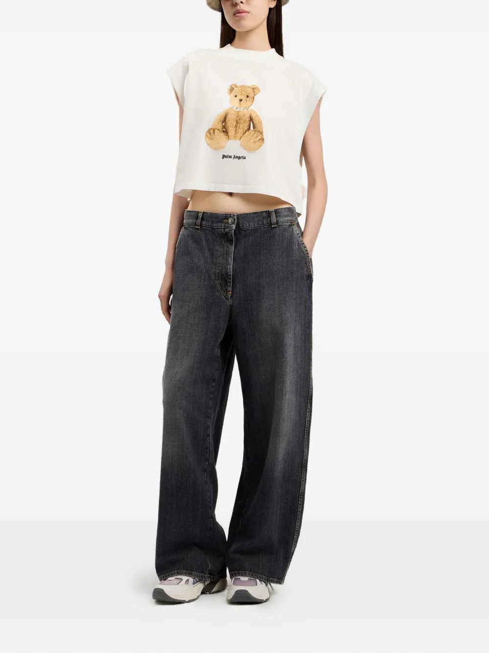 Palm Angels Tanktop met beerprint Wit