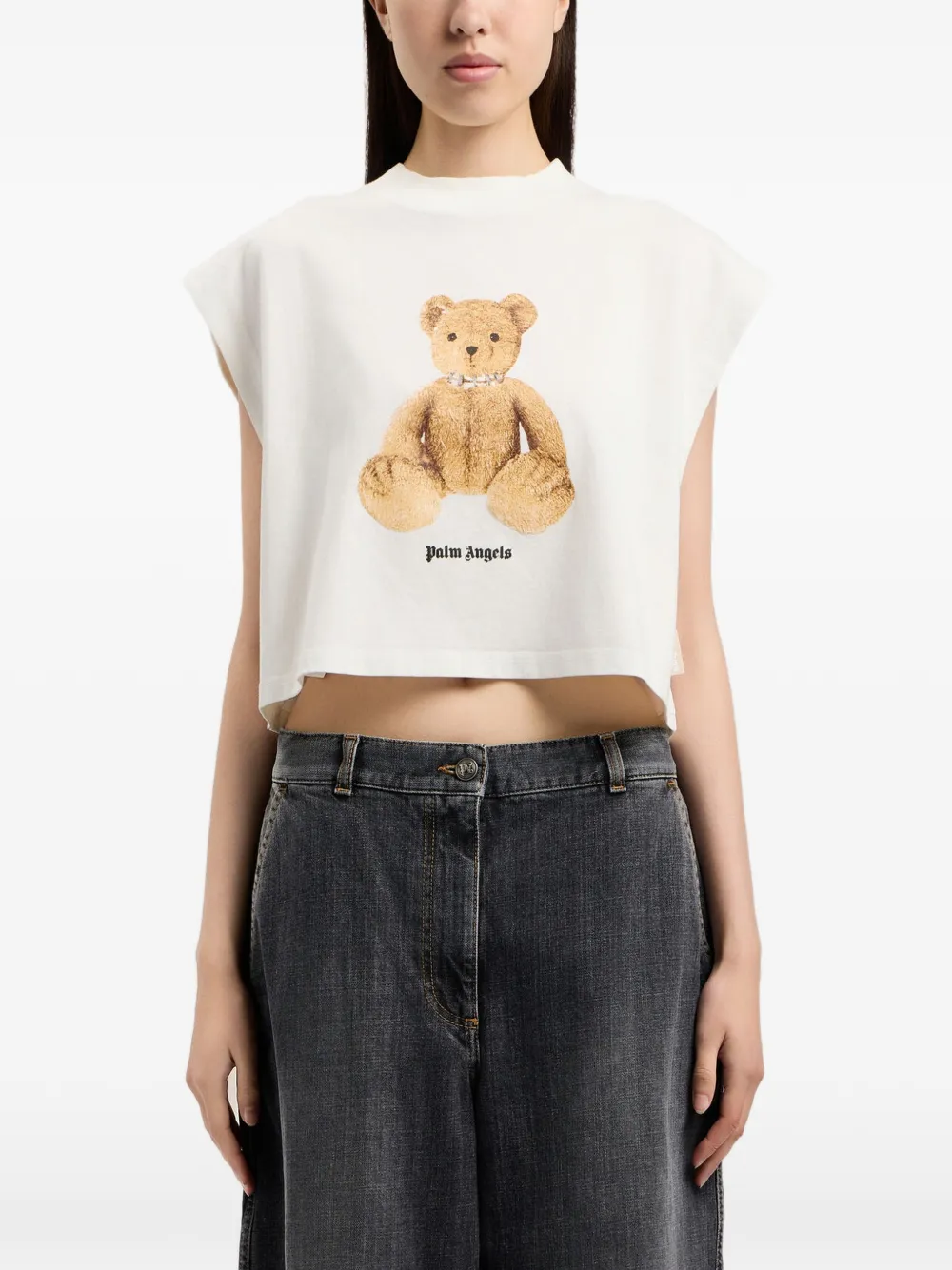 Palm Angels Tanktop met beerprint Wit