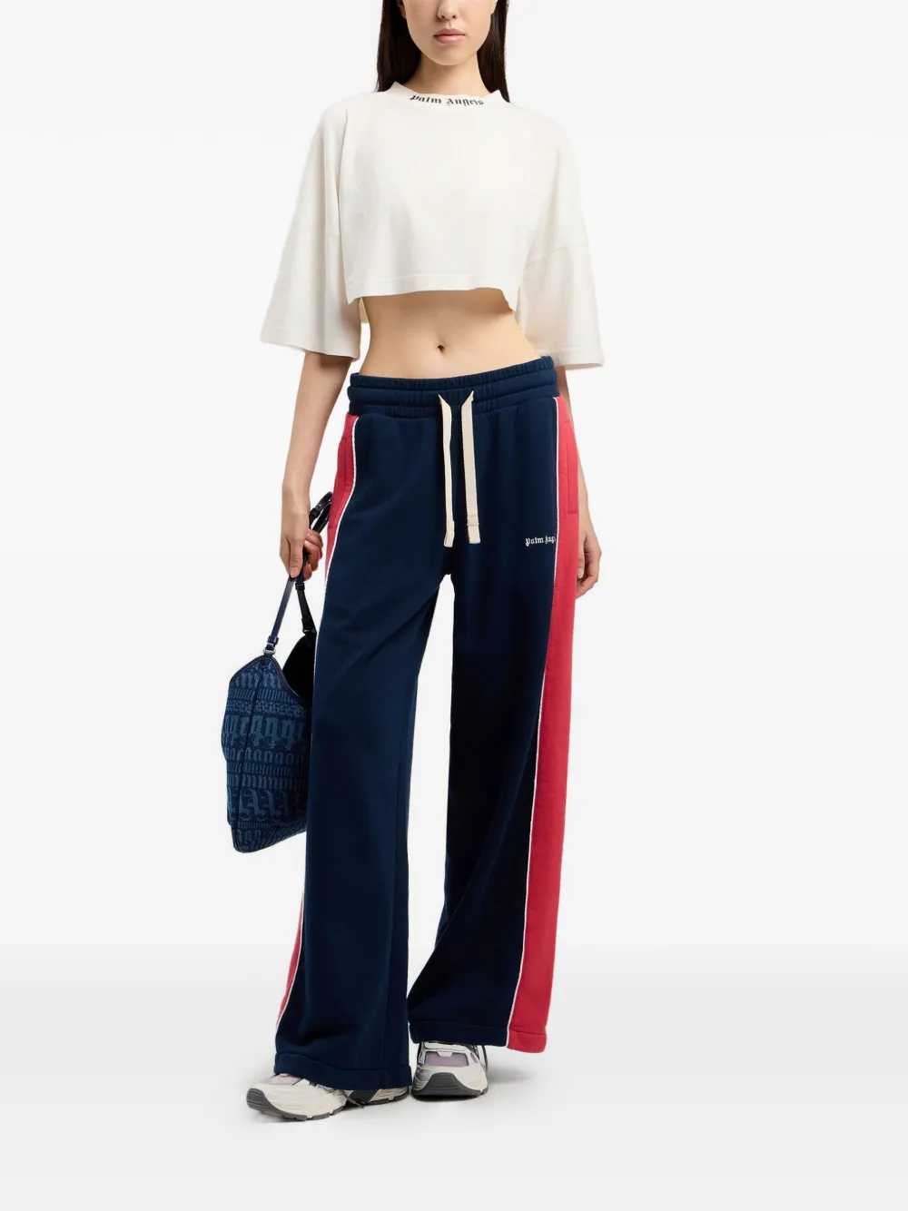 Palm Angels Trainingsbroek met zijbanden en logo Blauw