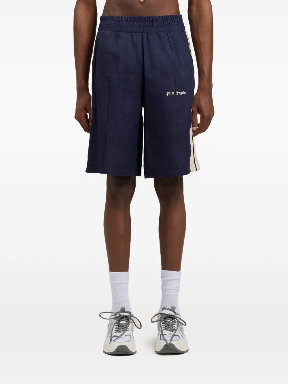 Palm Angels Trainingsshorts met logo Blauw