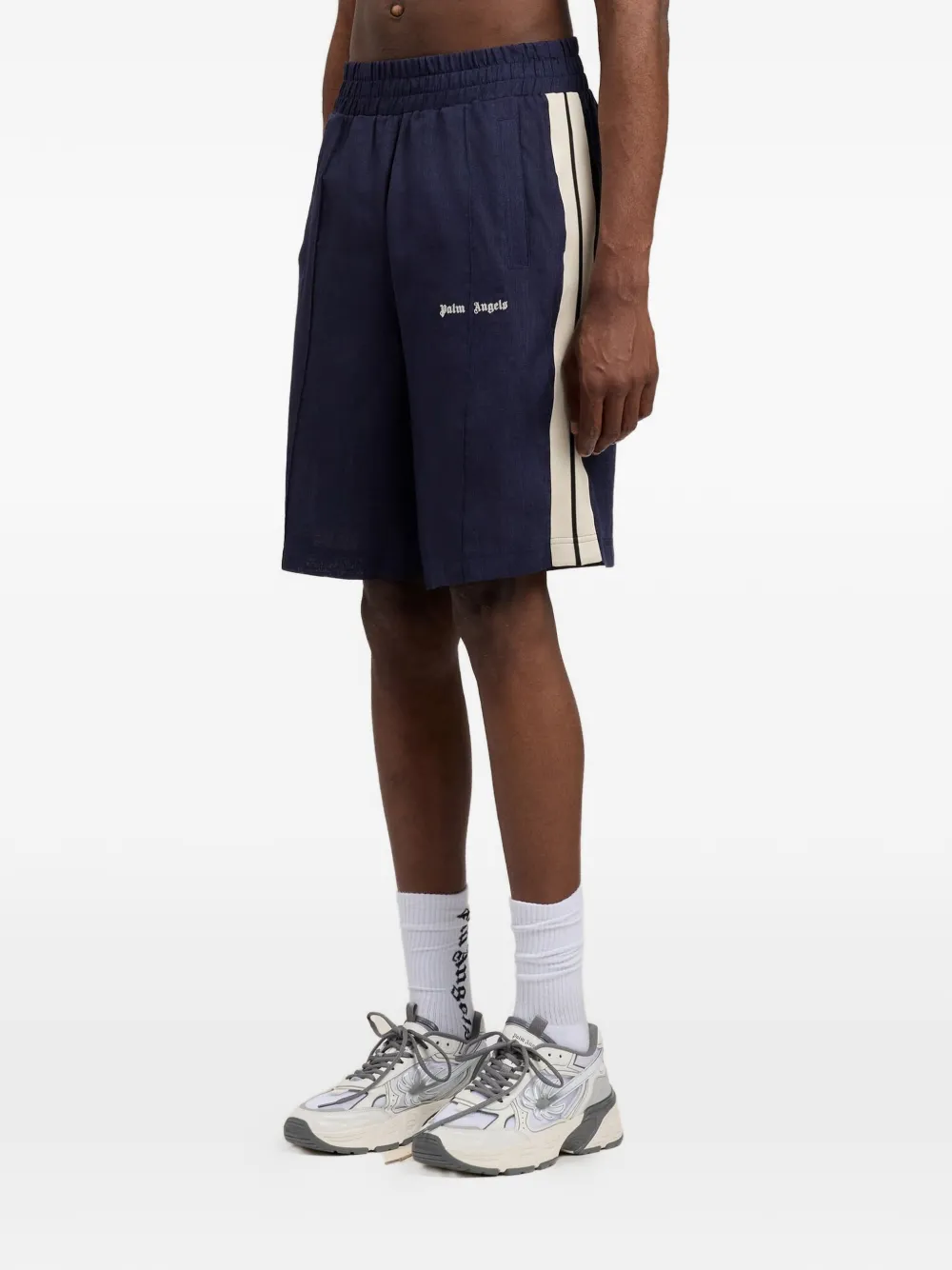Palm Angels Trainingsshorts met logo Blauw