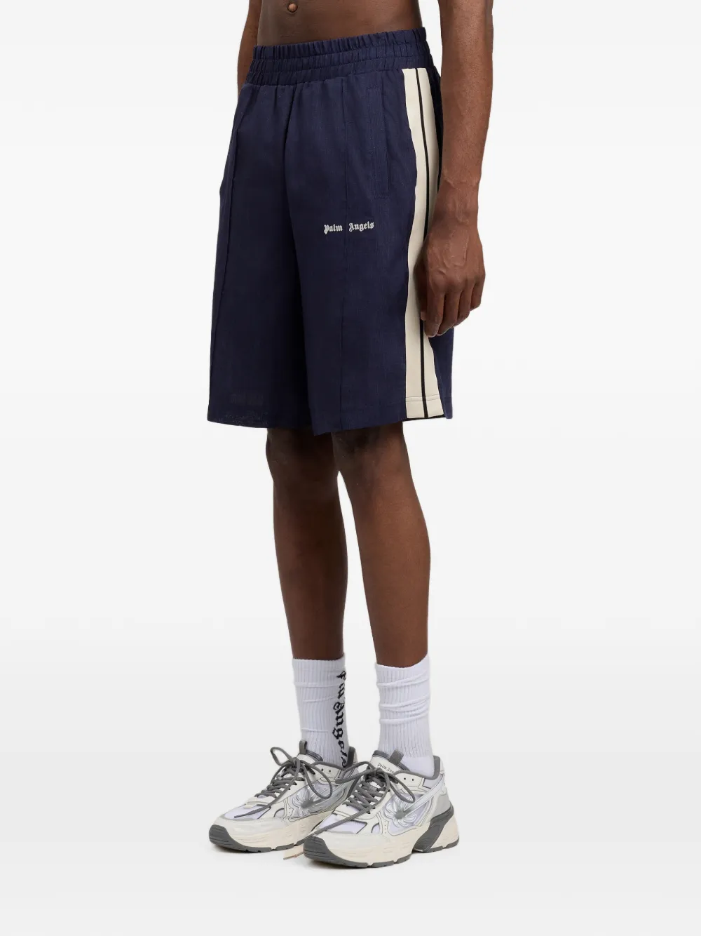 Palm Angels Trainingsshorts met logo Blauw