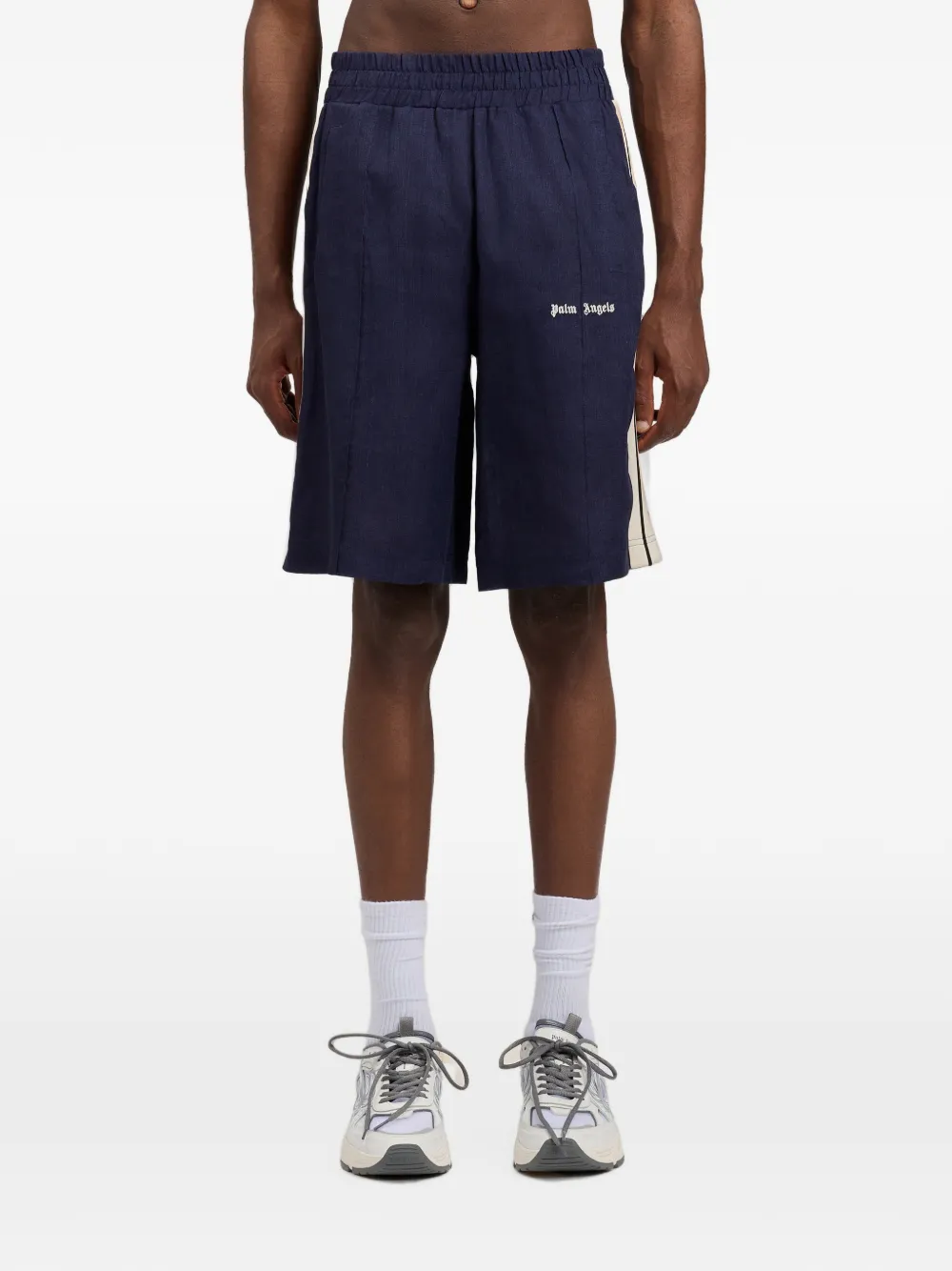 Palm Angels Trainingsshorts met logo Blauw