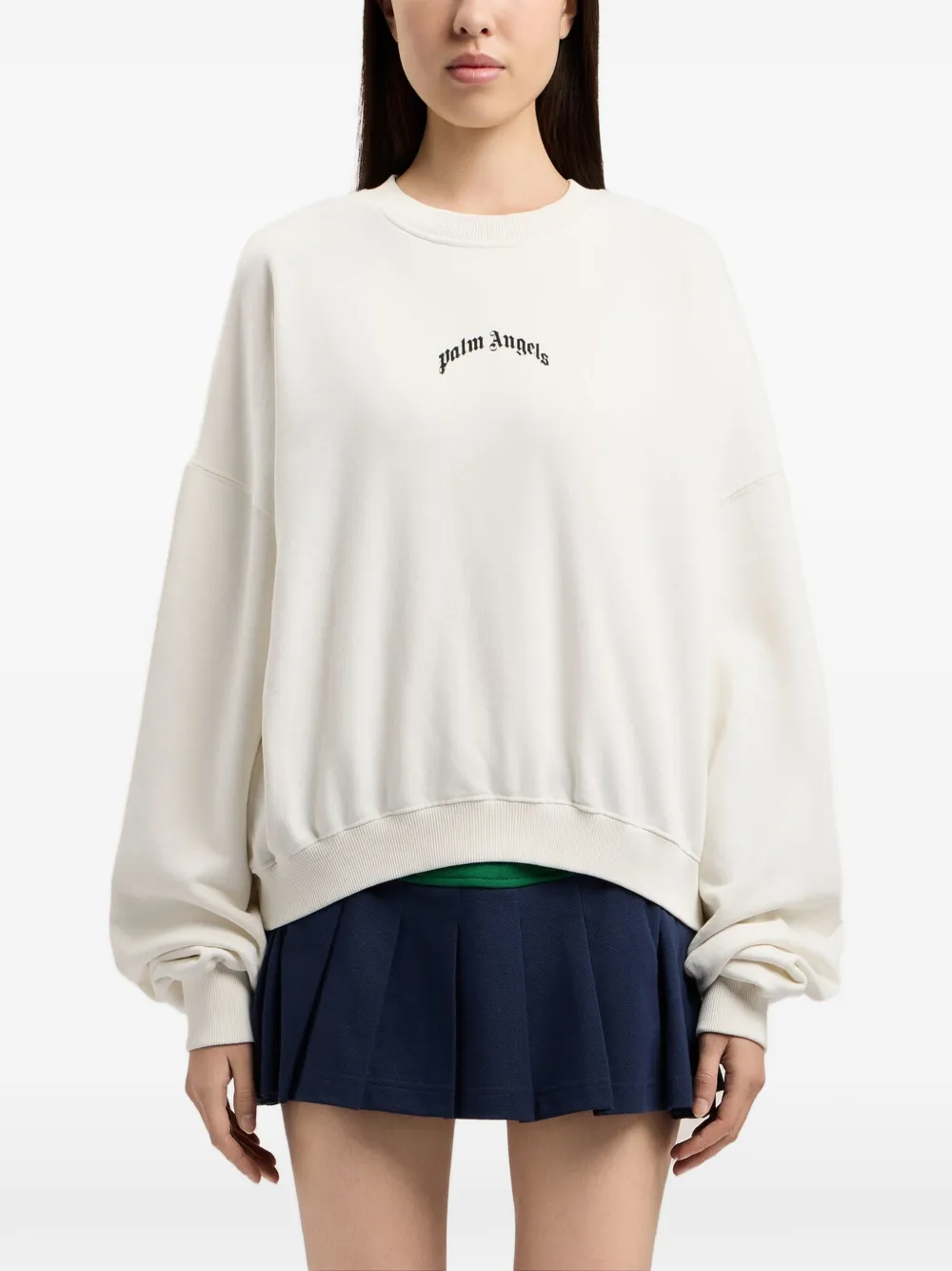  Palm Angels Logo-print Sweatshirt - Neutrals 