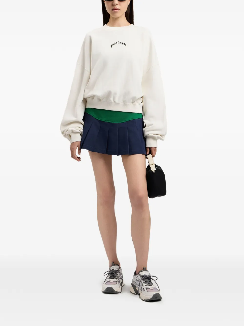  Palm Angels Logo-print Sweatshirt - Neutrals 