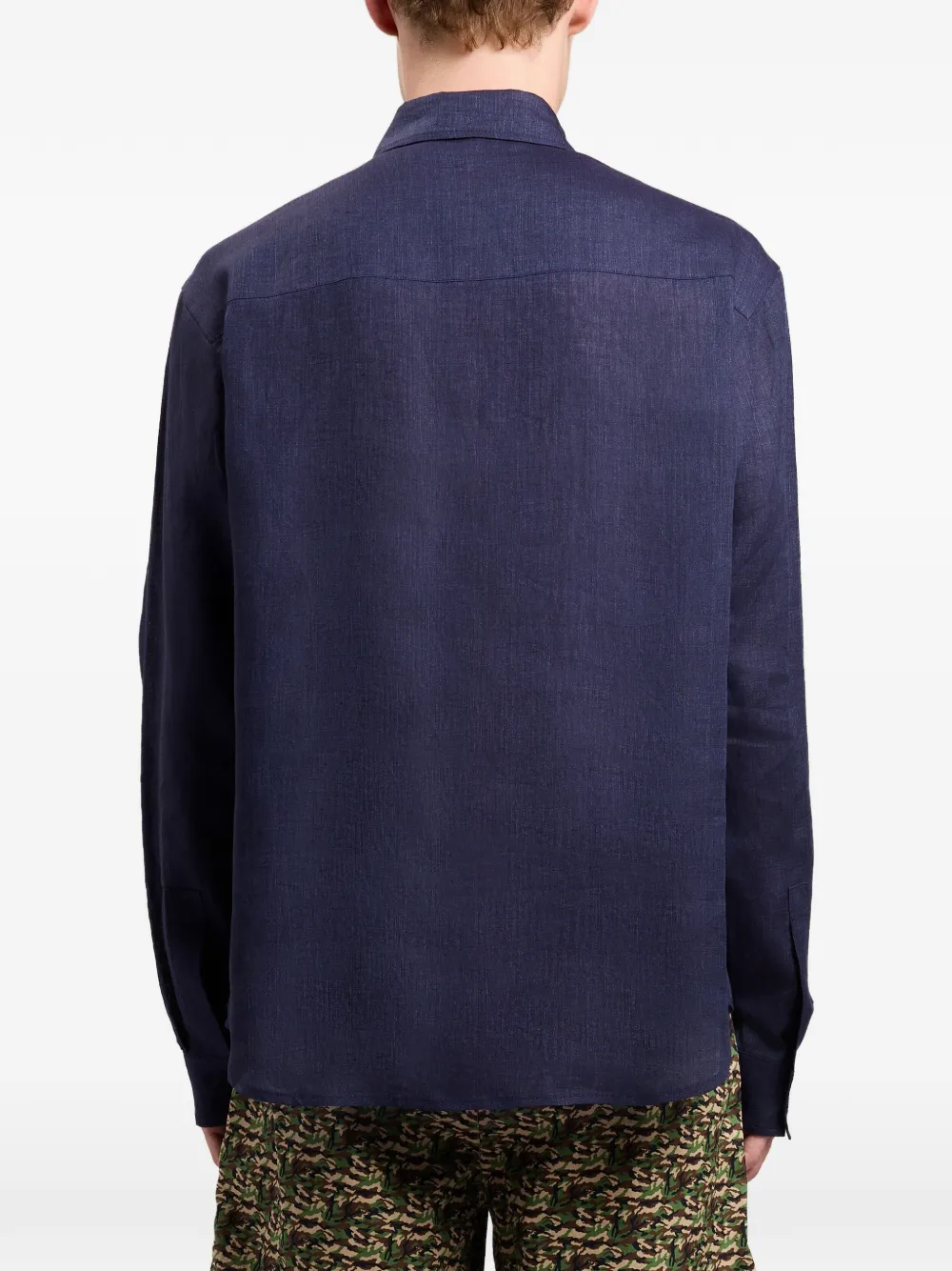 Palm Angels Overhemd met geborduurd logo Blauw