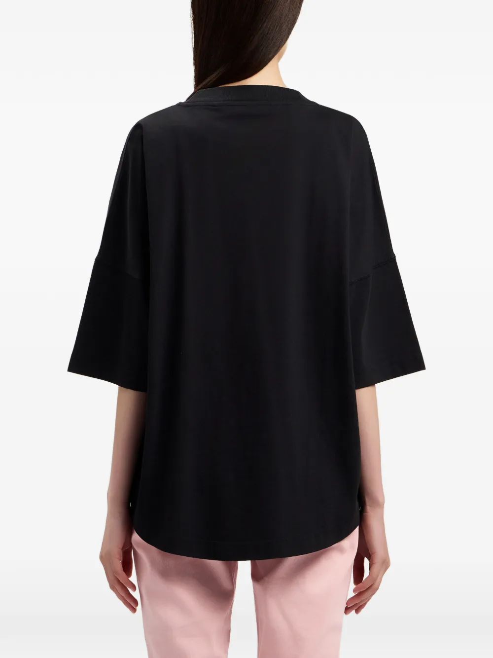Palm Angels T-shirt met logoprint en ronde hals Zwart