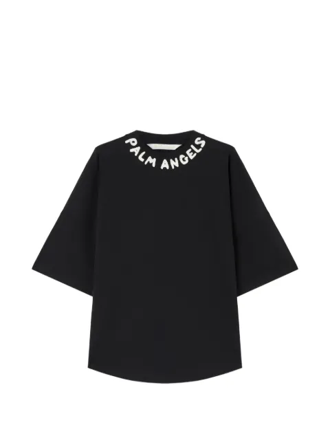 Palm Angels playera con cuello redondo y logo estampado