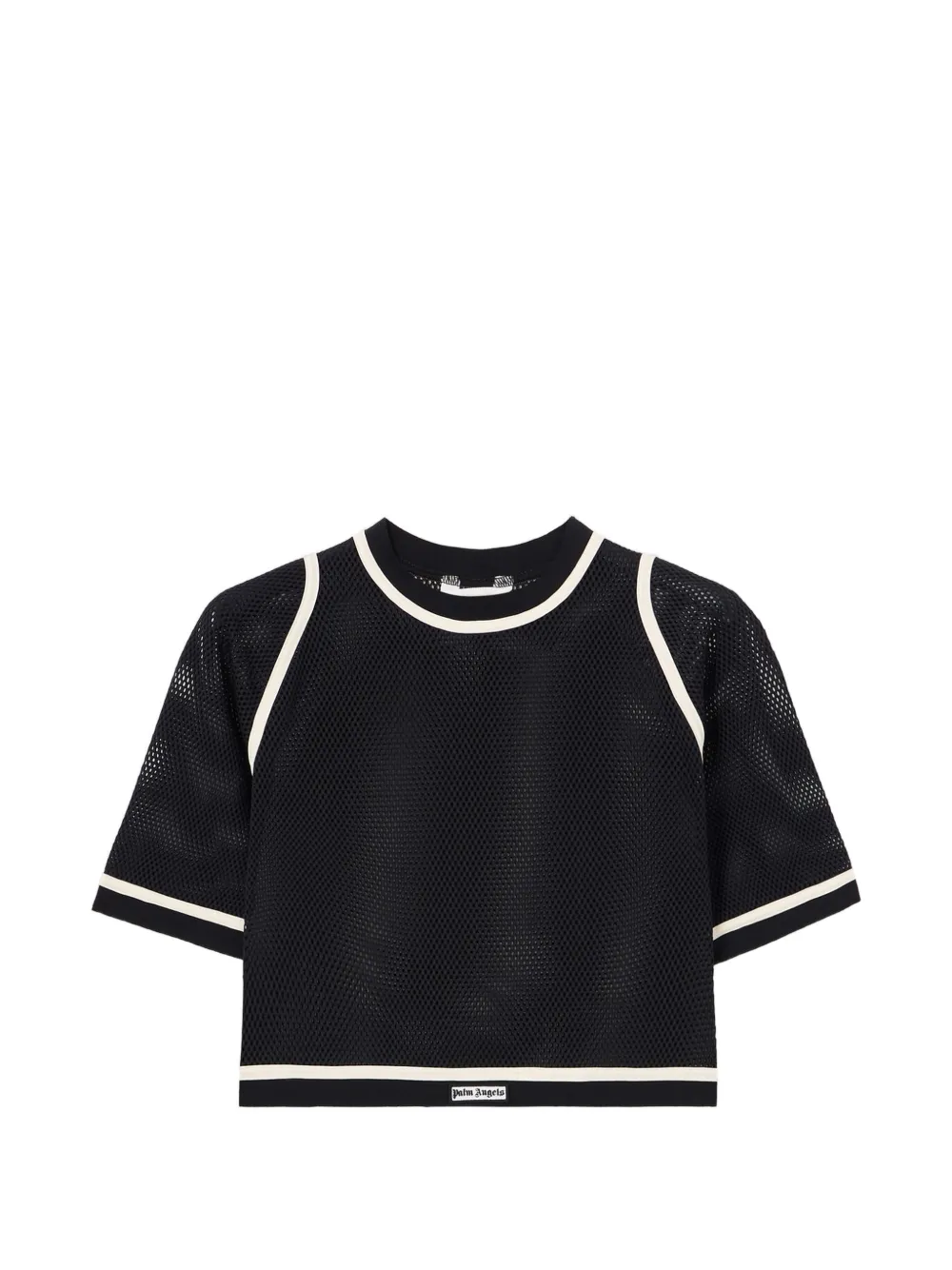 Palm Angels Cropped-T-Shirt mit Logo - Schwarz