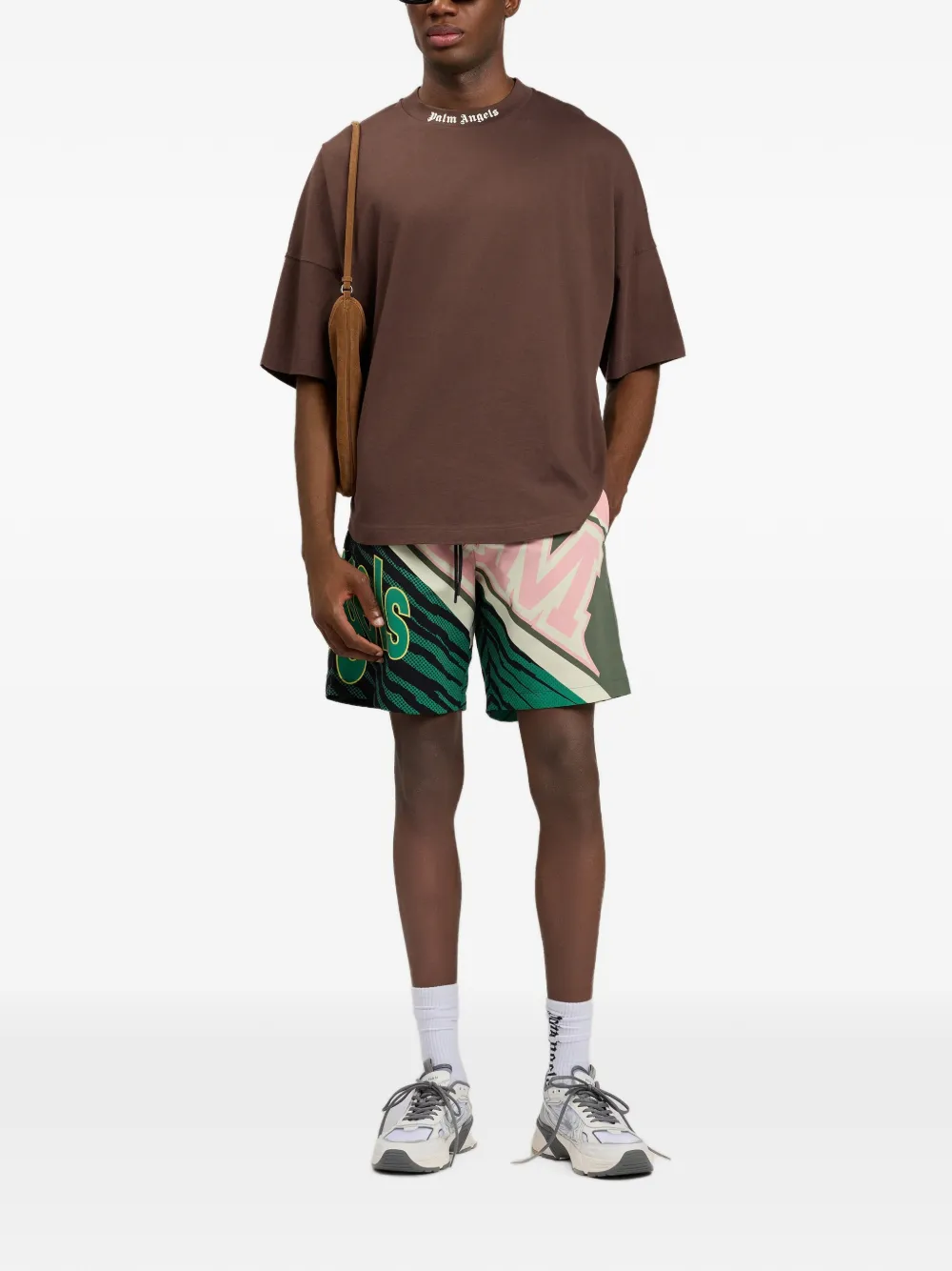Palm Angels Classic T-shirt met logo Bruin
