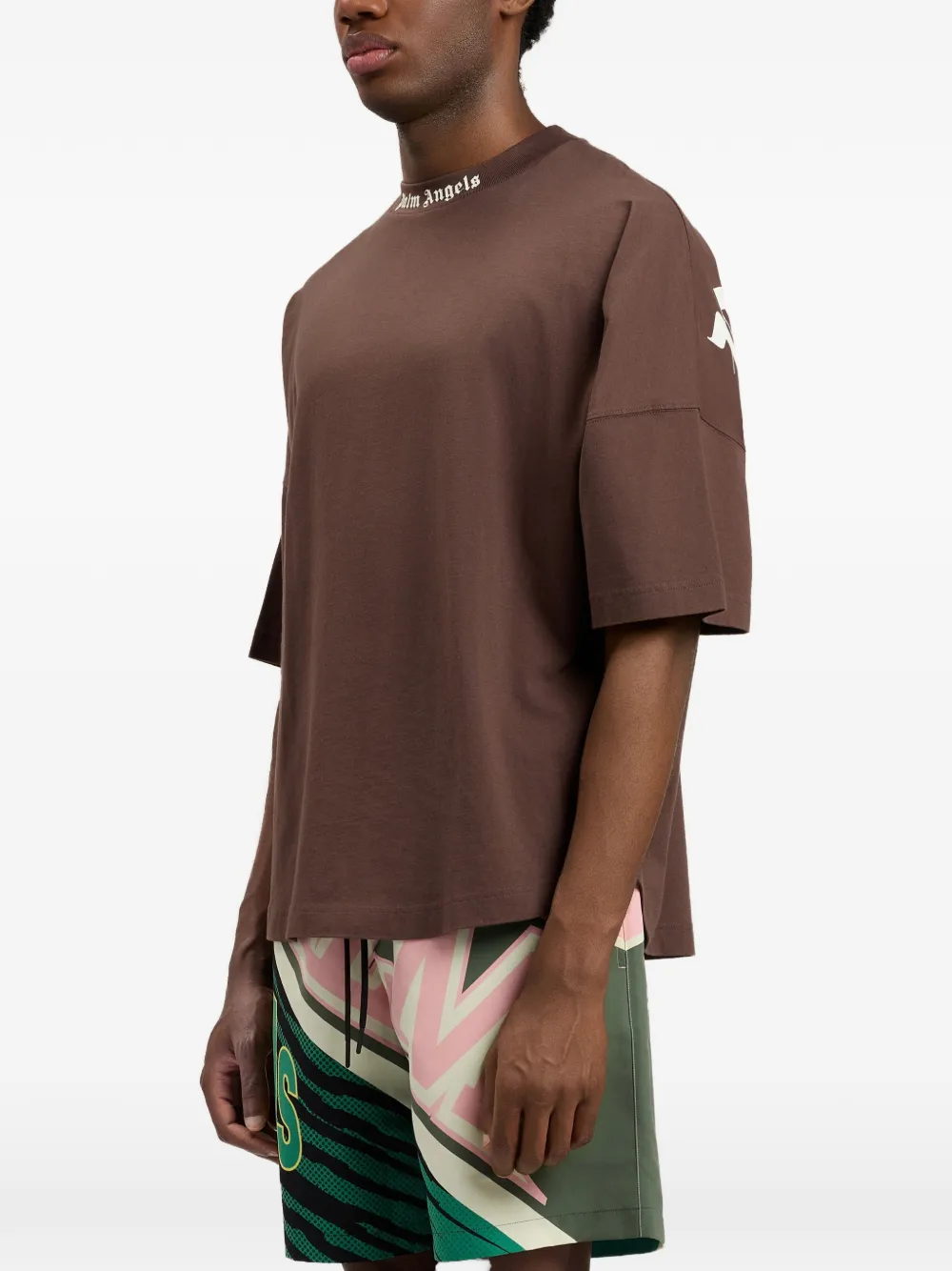 Palm Angels Classic T-shirt met logo Bruin