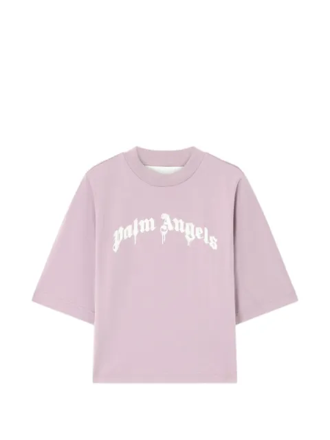 Palm Angels 커브드 로고 박시 티셔츠