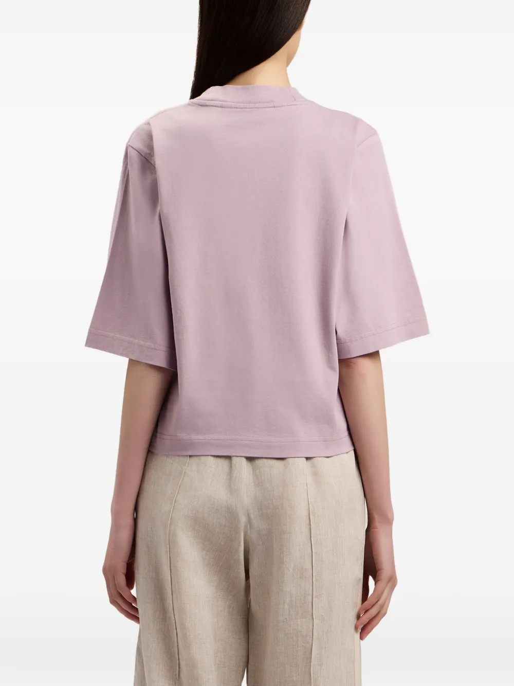 Palm Angels Boxy T-shirt met gewelfd logo Paars