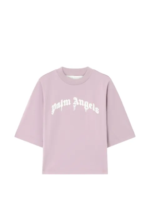 Palm Angels playera con diseño curvo y logo